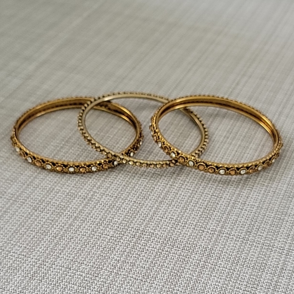 Gold Bangle Set Trio